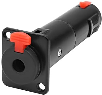 XMSJSIY D-Type 6.35mm 1/4 TRS Panel Mount Stereo Audio Adapter Coupler | 6.35mm Panel Mount Female to 1/4 Female Locking Connector Socket for Speaker Headphone (Black)