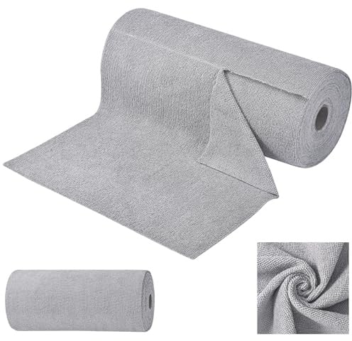 Rollo de Paño de Microfibra 50 uds Paños de Limpieza Rasgables 30x30 cm | Rollo Bayetas Microfibra Reutilizables y Sin Pelusas Paños para el Coche la Cocina y el Hogar - Gris