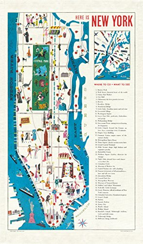 Cavallini Papers & Co New York City Map Cavallini Vintage Baumwolle Geschirrtuch