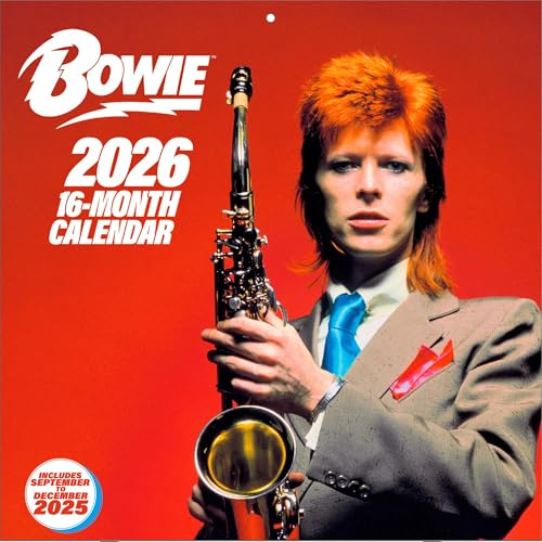 Pyramid International - DAVID BOWIE 2026 – Broschürenkalender 30×30 cm mit ikonischen Musiklegenden-Motiven – Wandkalender für Fans des Starman & Rockgeschichte