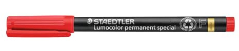 Staedtler Staedtler Lumocolor Marker 319 °F-2 Special Fine Tip 0.6 mm Pack of 10 Permanent Red in Cardboard Case