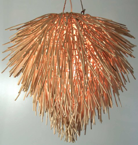 GURU SHOP Deckenlampe/Deckenleuchte, in Bali Handgemacht aus Naturmaterial, Rattan - Modell Rasta, 45x45x45 cm