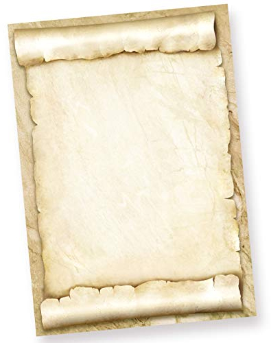 TATMOTIVE Briefpapier Urkundenpapier blanko (100 Blatt) 170 g/qm A4 Pergamentrolle als Briefe, Zertifikate und Urkunde, für Firma Geburtstag, Hochzeit, Verein uvm.