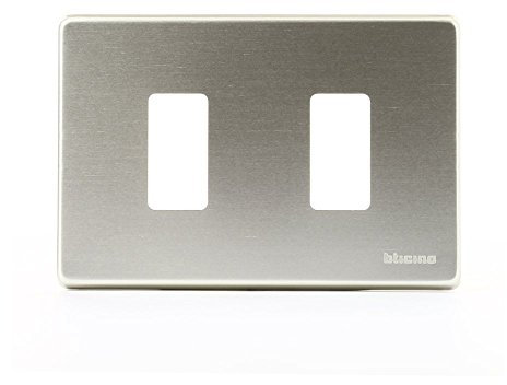 Placca 2 Moduli Inox Ticino Magic 503/2/X