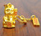 AUFODARA Maneki Neko Glückliche Katze 3D Metall Schlüsselanhänger Geschenk (Golden)