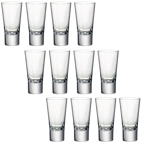 Bormioli Rocco, Ypsilon, bicchierini per shot di Vodka, a vetro doppio temperato, da 70 ml, Vetro, Set of 12