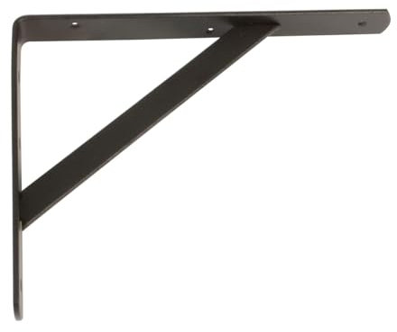 Amig - Staffe per mensole | Angolo per Ripiani | Supporto per Scaffale | Acciaio | Colore Nero | Misura: 250x200 mm | Peso massimo consigliato 330 Kg