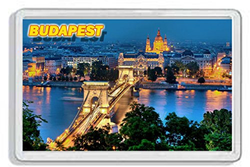 AWS Budapest Hungary Souvenir Decorative Magnet, Danube Gadget, 7.8 x 5.2 cm, Ultra Durable Rigid PVC