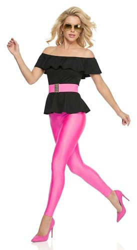 DEGUISE TOI Vegaoo 80er-Retrokostüm für Damen pink-schwarz - S