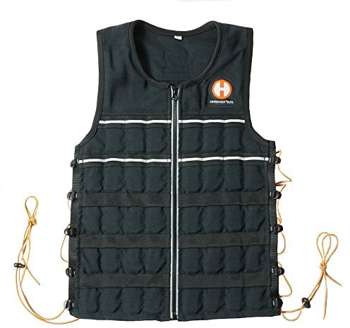 Hyperwear Hyper Vest ELITE Fully Adjustable Weight Vest - Stretch CORDURA® Fabric YKK Zipper Thin Steel Weights - Weighted Vests for Running, Strength, Endurance, Walking (20 lbs MEDIUM)