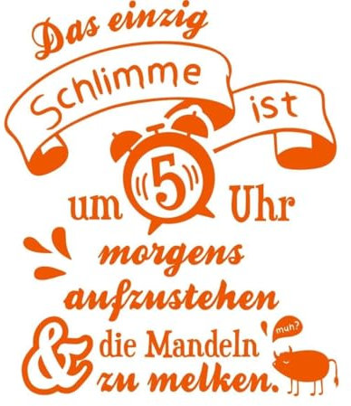 CLICKANDPRINT Aufkleber » Vegane Probleme - Mandeln melken, 130x102,4cm, Orange • Dekoaufkleber/Autoaufkleber/Sticker/Decal/Vinyl
