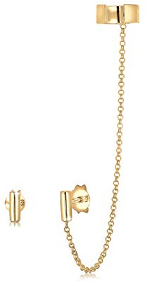 Elli Ohrringe Damen Earcuff Asymmetrisch Minimal in 925 Sterling Silber Vergoldet