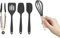 COOK WITH COLOR Lot de 5 mini ustensiles de cuisine en silicone noir et or rose