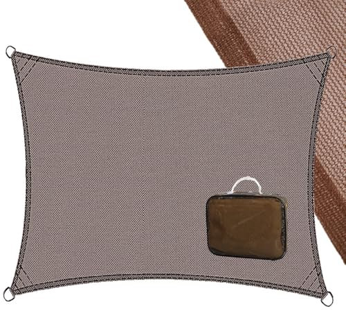 LOLAhome Toldo Vela de Sombra ANTICHARCOS | 3,5x5 m Rectangular Marrón | Fibras Alta Resistencia 200gr/m² HDPE, Protección UV, Transpirable | para Exteriores: Jardín, Patio, Terraza