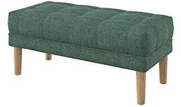 Furninero - Raffinierte gepolsterter Sitzbank Sitzhocker Sitzruhe Betthocker Ottomane, Gerundete Beine, 100 cm breit, Softi Green Stoff (Wasserabweisen), Grün