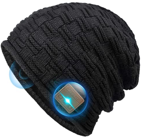 Gifts for Men Bluetooth Beanie Hat - Secret Santa Gifts Christmas Stocking Fillers for Men Teenagers Cool Stuff Music Gifts Tech Gadgets, Hat with Headphones Christmas Eve Box Fillers