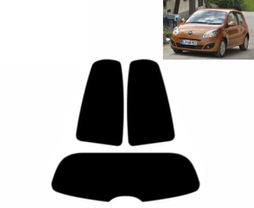 Passgenaue Tönungsfolie für Twingo 3-Türen 2008-2013 Heck/Seitenscheiben (35% Mittelschwarz)