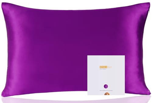 ZIMASILK Kissenbezug aus 100 % Maulbeerseide für Haar und Haut, beidseitig 19 Momme Seide, 1 Stück (Standard 50 x 75 cm, Lila)