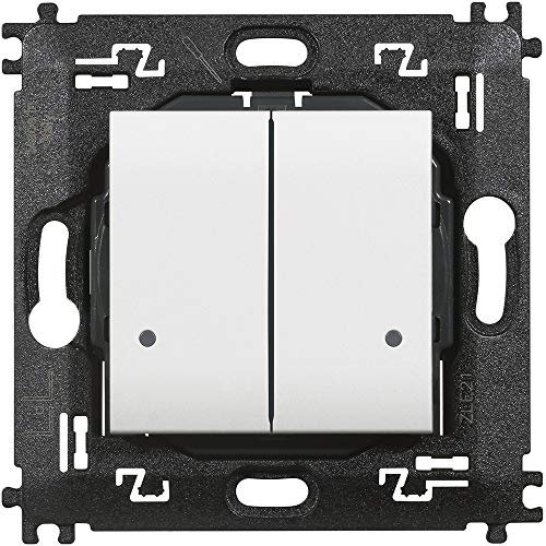 Bticino N4003DCW Livinglight Comando Doppio Luci Wireless, Bianco