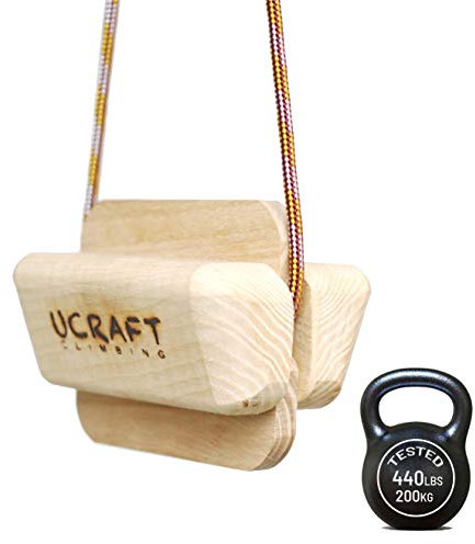 Ucraft Kletter-Griffbrett in Taschengröße, doppelseitiges Griffbrett für Krafttraining, Holzbrett für Klimmzuggriffe, Griffbrett, rutschfest, tragbar und leicht