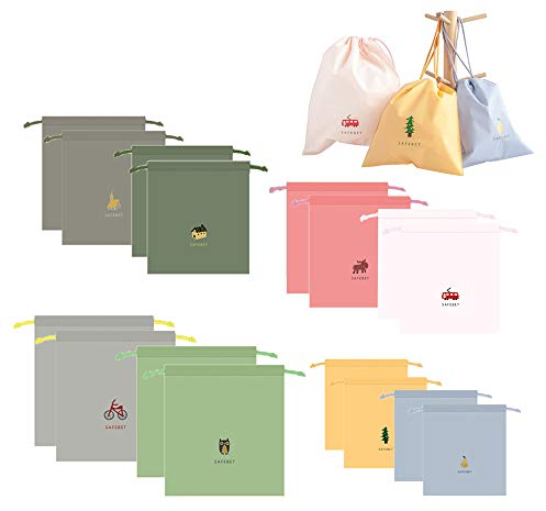 16 Pièces Sac à Cordon étanche,Sac de Rangement pour Bagages,Sac de Rangement Portable pour Gym, Sport,Natation,Voyage Essentiel, Sac de Rangement Extérieur pour Le Voyage,3 Tailles