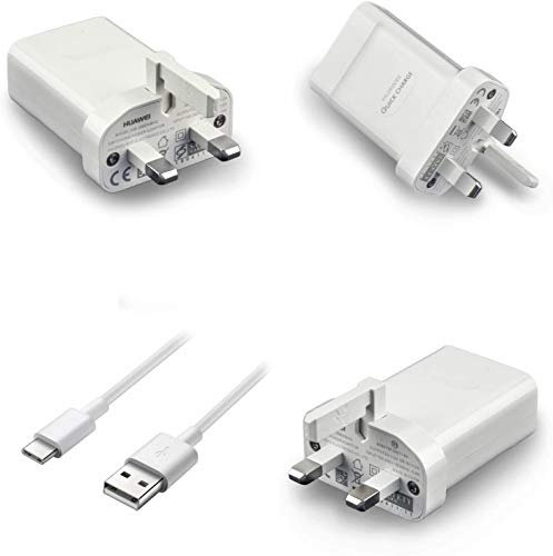 Mains Wall Charger Quick Charge 5V/9V 2.0A Compatible P9, Nexus 6P, Honor 8, P9 Plus, Honor Note 8, Honor V8 with USB Type C Data Sync Charge Cable HW-059200BHQ