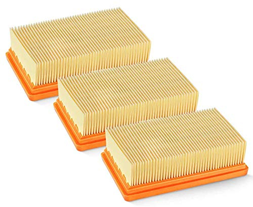 IWILCS 3PCS remplacement plat plissés Filtre Karcher,Filtre plat,Aspirateur de filtre,MV4 MV5 MV6 WD4 WD5 WD6, WD4P WD5P WD6P,Aspirateur Wet-Dry - remplace 2,863-005,0