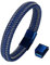 OIDEA Herren Armband Edelstahl Leder Armband blau Silber, Geflochten Seil Lederarmband Armreifen mit Verlängern Magnet Verschluss, 21cm