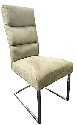 Bett Schwingstuhl JD5082B Sitz Rücken gepolstert mit Griff Gestell Edelstahl 2er Set (Grün Toronto 6)