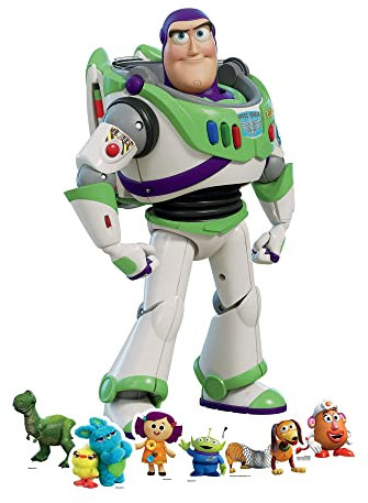 SP012 Buzz Lightyear Toy Story Cartón Recorte Fiestas Decoraciones con Seis Mini Suministros De Fiesta