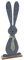 Gehlmann großer frühlingshafter putziger Deko-Hase Osterhase als Flache Silhouette aus grauem Filz mit hellgrüner Kravatte (groß ca. 66 cm hoch)