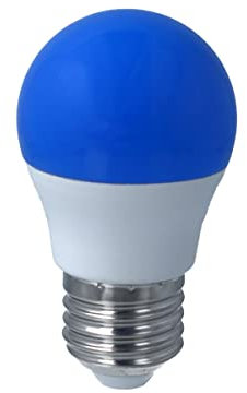Lampadina Led E27 Colorato (1, Blu), 4W=35W 220V 400Lm, Forma Globo Ø45mm, Per Decorazione Feste
