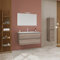 Kiamami Valentina Armoire de Salle de Bain Murale de 100 cm avec 2 tiroirs en chêne Naturel, lavabo et Miroir 100x60