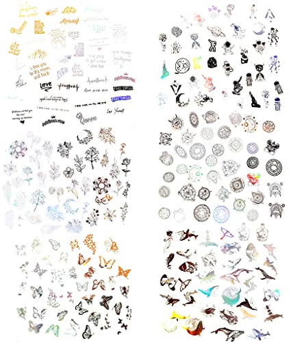 FineInno 6 Blätter Harz Aufkleber Epoxidharz Füllmaterial, Resin Stickers, Harzformgefüllte Dekorative Aufkleber für Silikonformen, DIY Harz Handwerk, Scrapbooking