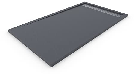 ALLSTONE Piatto Doccia in marmoresina con Cornice Premium Tutte Le Taglie - 6 Colori - Valvola e griglia Regalo - 70X200 CM Grafite Ral. 7015