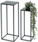 DanDiBo Blumenhocker Metall Schwarz Eckig Blumenständer Beistelltisch 96315 2er Set Blumensäule Modern Pflanzenständer Pflanzenhocker