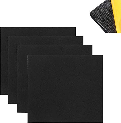 4Pcs Foam Sheets Self Adhesive- 10mm Thick- 150mm x150mm,Floor Protector Pads,Furniture Pads Non-Slip,Thick Closed Cell Foam Neoprene Rubber Sheets Pads Insulation Anti Vibratio