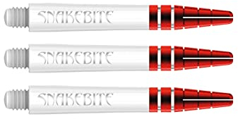 RED DRAGON Peter Wright Snakebite Nitrotech Intermediate Weiß und Rot Dart-Stiele - 2 Sets pro Packung (insgesamt 6 Stiele)