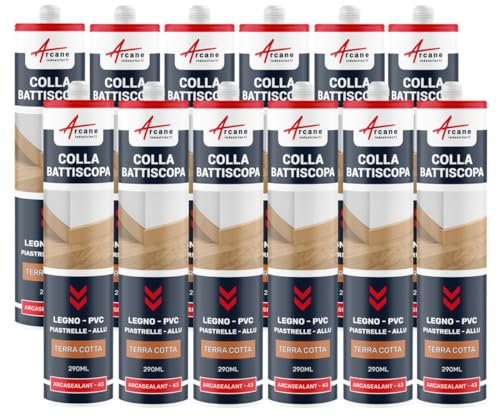 Colle plinthe, bois et carrelage, pose facile - 290 ml x 12 Terre Cuite - ARCANE INDUSTRIES