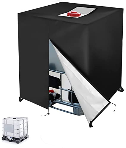 IBC Tank Abdeckung,420D IBC UV-Schutz/Regenwasser Folien Schutzhaube Staubdicht Cover mit Reißverschluss, Abdeckplane für Wassertank 1000L,Geeignet für IBC-Tank Behälter Container Regenwassertank