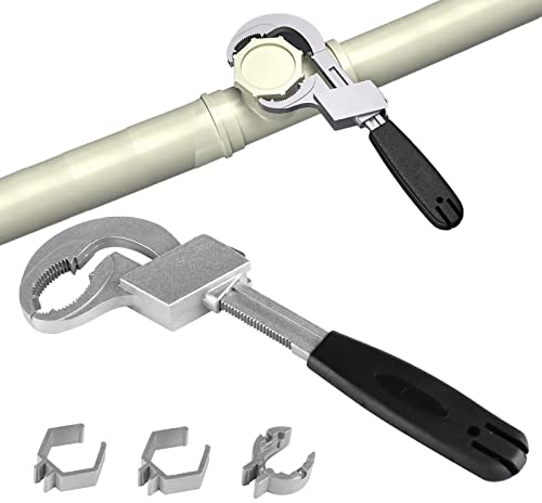 HOMURY Chiave a forchetta regolabile universale: chiave a forchetta regolabile per tubi, strumento chiave a forchetta singola con 3 teste di carte Wrench per la riparazione di tubi dell'acqua