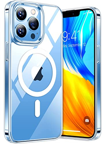 TORRAS für iPhone 13 Pro Hülle für MagSafe [Zertifizierte Magnetkraft & Militärschutz] Kratzfest Dünn Schutzhülle Nie Vergilbung Clear Handyhülle Transparent