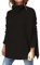 Hormtaer Women's Turtleneck Jumpers Casual Ladies Jumper Sweaters Long Sleeve Tops Pullover Loose Chunky Knitted Cowl Neck Knitwear (AA Black, M)