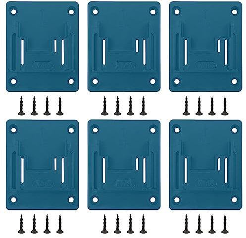 Ssiyiya 6pcs Tool Holder, Battery Holder Mount, Tool Storage, Wall Mount Holder/Hanger, Drill Tools Holder, Screwdriver Home Tool Holder Replacement Compatible For Makita 18V 14.4V(blue)