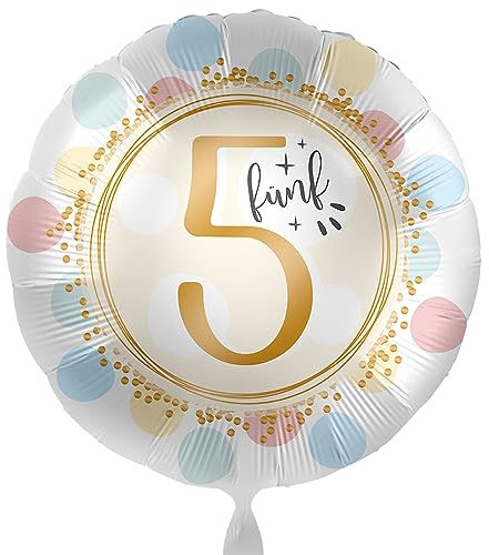 Bunter Folienballon 5 Luftballon zum 5. Geburtstag pastell Deko Party Mädchen Junge 5. Geburtstag Geschenk Ballon Zahl 5