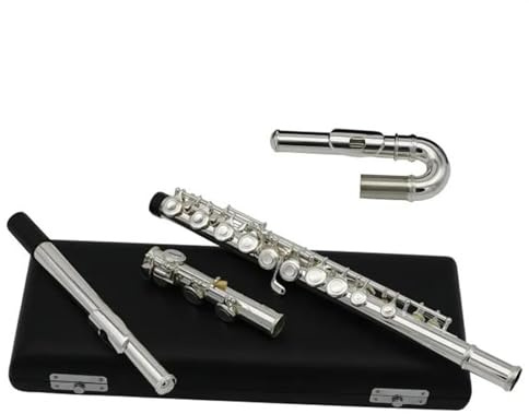 Querflöte Instrument Schülerflöte, 16 Löcher, Gebogenes Kopfstück, C-Ton, Versetzte G-Taste, Italienische Pad-Flöte Mit Aufbewahrungskoffer