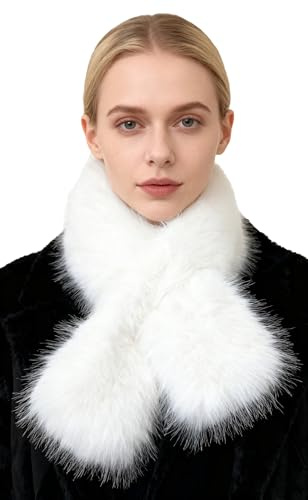 Lina & Lily Damen Winter Schal Halswärmer Kunstpelz mit Pull-Through Schlitz