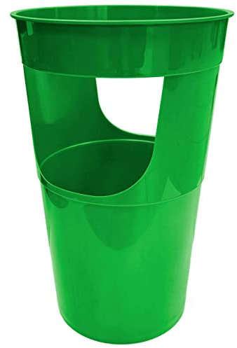 Acan Tradineur Porte-parapluie en plastique, forme ronde, idéal aussi bien pour la maison que pour les espaces publics, Ø 28 x 50 cm, vert
