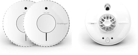 FireAngel Optical Smoke Alarm with 10 Year Sealed For Life Battery, FA6620-R-T2 (ST-622 / ST-620 replacement, new gen) - Twin Pack, White & HW1-R Heat Alarm, White
