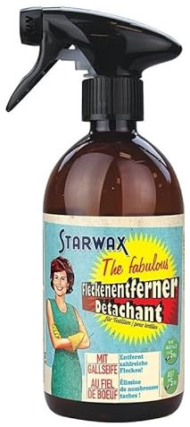 STARWAX THE FABULOUS - Textil-Fleckenspray mit Gallseife - Entfernt hartnäckige Flecken – Sprühflasche – 98% natürlichen Ursprungs – Gebrauchsfertig – Blumenduft – 500 ml